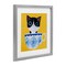 Stupell Industries Teacup Kitten on Yellow Framed Print Under Glass, design by Angie Rozelaar
